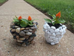 Красивые вазоны для сада из камней
