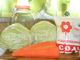 Ингредиенты для рецепта квашенной капусты.