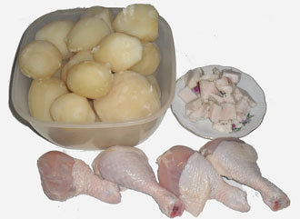  Ингредиенты для запеченного картофеля с салом.